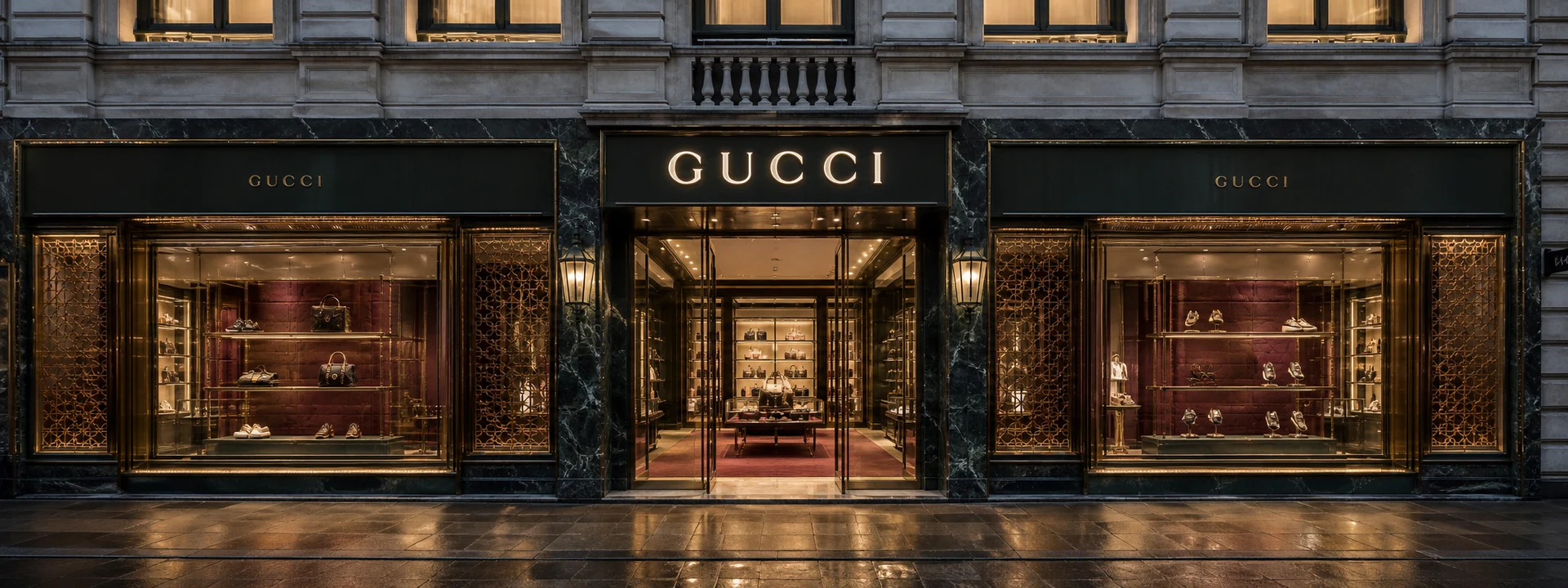 Gucci flagship boutique storefront